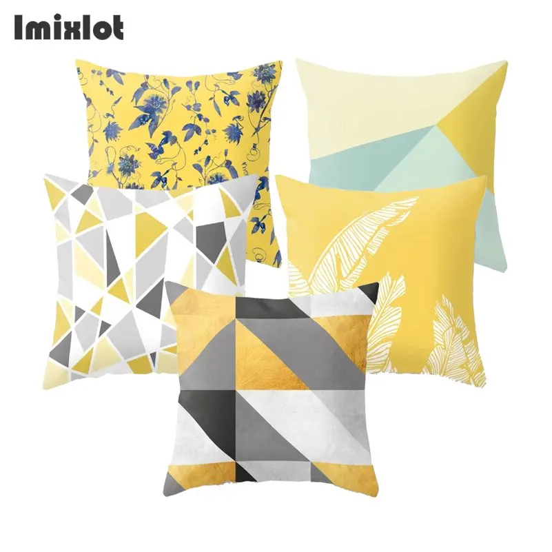 

Car Seat Waist Cushion Cover Sofa Decorative Abstract Map Striped Geometric Printed Polyester Throw Pillow Home Decor Pillowcase