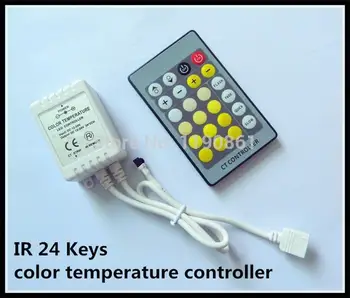 

4pcs/lot IR 24 Keys color temperature controller DC5v 12v - 24v for 5050/3528 led strip light and RGB LED module