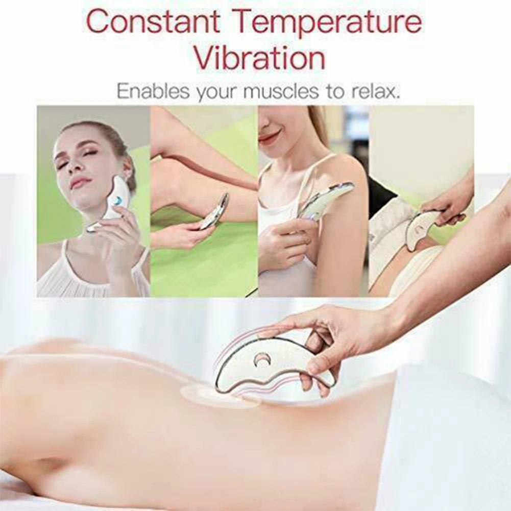 Neck Tool Scraping Lifting Gua Sha Heat Vibration Tightening Face Massager Eyes Anti-aging Mini Anti Wrinkle Back Legs