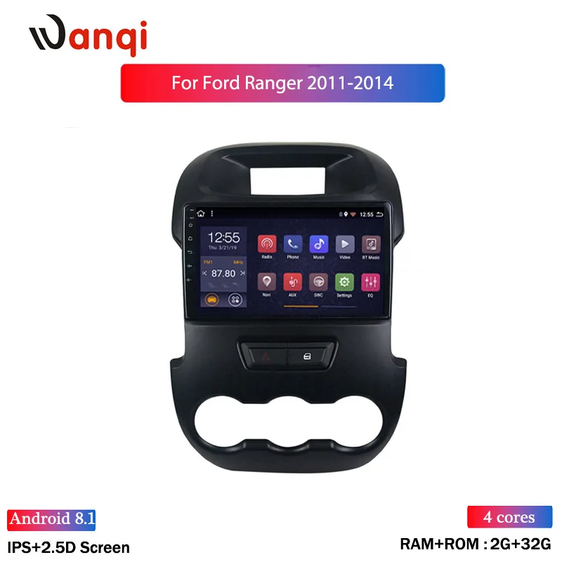 Автомагнитола для Ford Ranger xlt 2011- " Android 8,1 gps навигация с Bluetooth HD сенсорный экран Поддержка TPMS SWC - Цвет: 4 cores