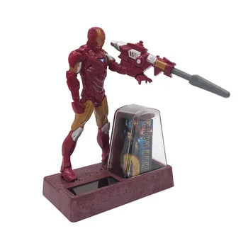 

12cm*16cm*5cm Disney Genuine Marvel Iron Man Solar Car Decoration Model Doll Hand Toys For children birthday giftS