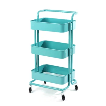 

Household Multi-purpose Shelf Movable Pulley Kitchen Storage Small Cart Living Room Bathroom Trolley