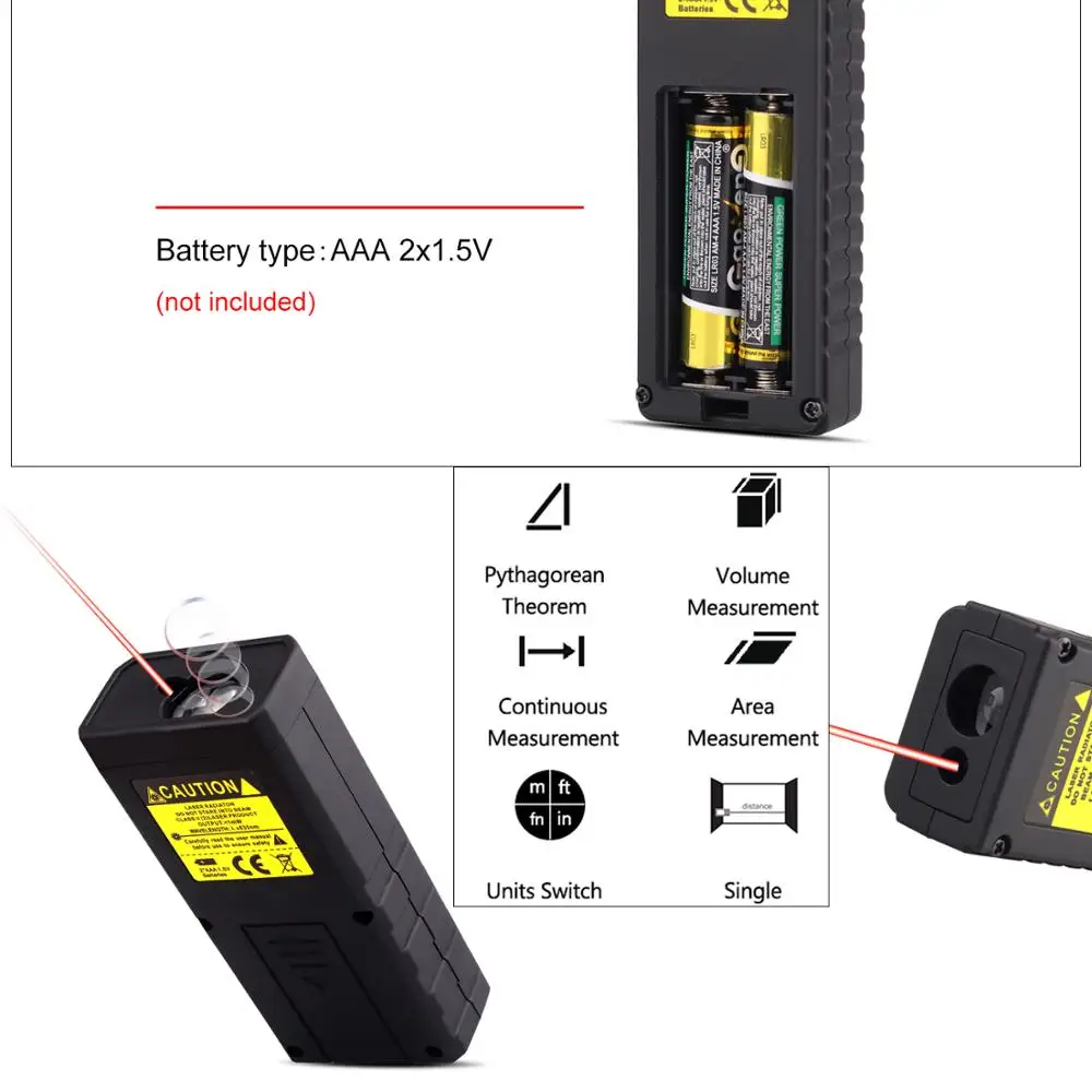 Borbede Laser Distance Meter 40M 60M 80M Handheld Portable Mini Rangefinder Laser Measure Tape Borbede Laser Distance Meter 40M 60M 80M Handheld Portable Mini Rangefinder Laser Measure Tape