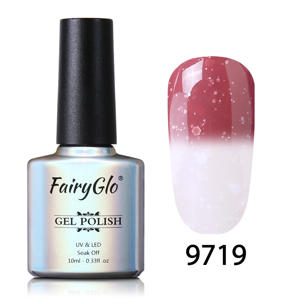 9719 FairyGlo 10 мл Снежный термальный Гель-лак для ногтей Хамелеон Изменение температуры Цвет Гель-лак УФ-гель для дизайна ногтей лак Эмаль лак - Цвет: 9719