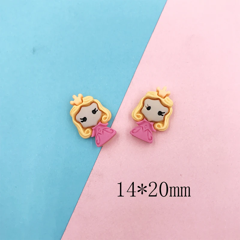 10 шт. Kawaii плоские бусины принцесса мультфильм плоские пластмассовые кабошоны детали для украшений DIY волосы банты центр скрапбук - Цвет: 09