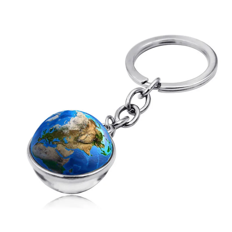 Земной брелок для ключей «Планета» Time Gem Orna men t креативный Брелок высокого класса двухсторонний стеклянный шар брелок ювелирные изделия для мужчин и женщин - Color: F Keychain