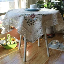 82x82 см пасторальная лента вышитая маленькая бежевая скатерть кондиционер стиральная машина ТВ полотенце покрытие все назначения