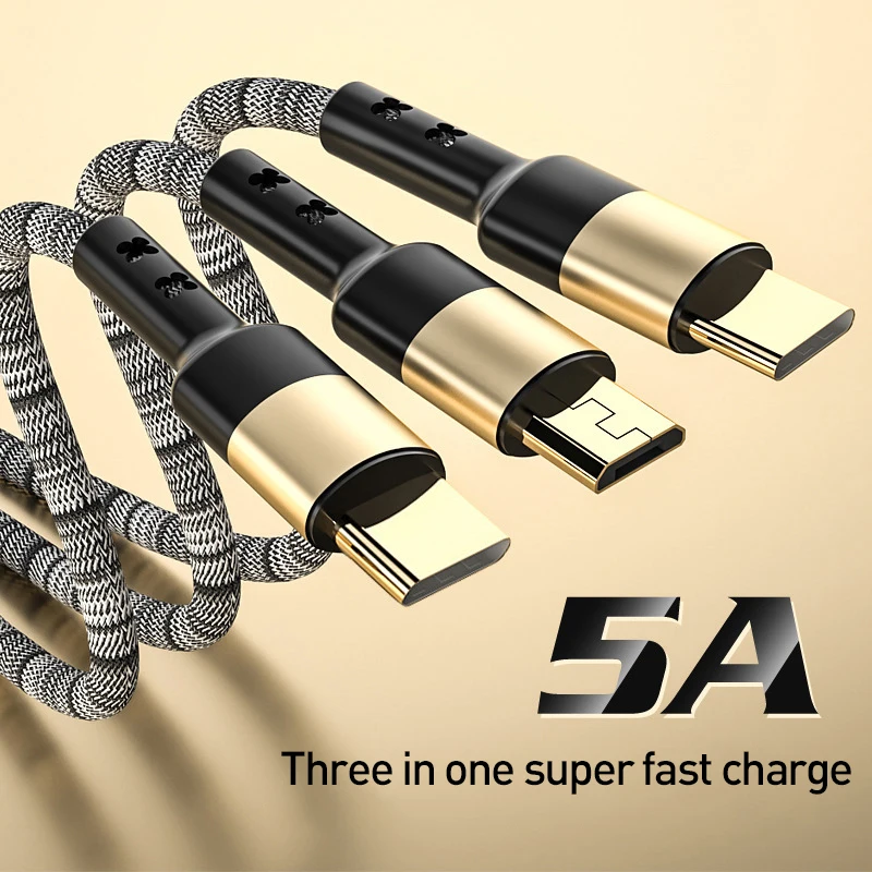 USB-кабель 3 в 1 5 А Micro USB Type-C | Мобильные телефоны и аксессуары