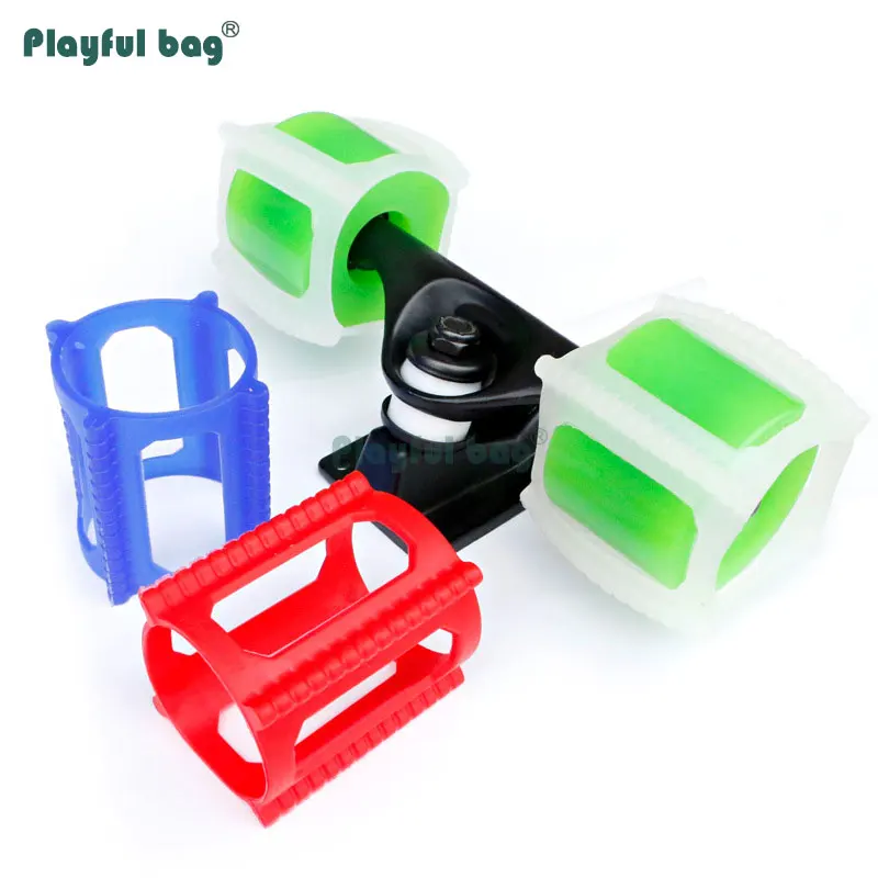 

Playful Bag Skateboard wheel sleeve Beginner skateboard wheel lock practice ollie retainer Skating sport accessory AMB76