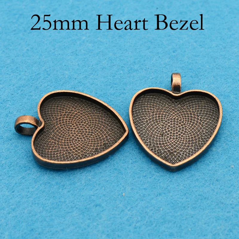 50 шт. подвеска в форме сердца 25 мм фоторамка из смолы|pendant tray|blank pendant trayscabochon setting |
