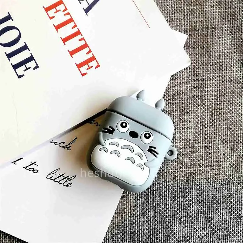 Для AirPods чехол 3D милый бисквит чехол для наушников s для Apple Airpods 2 забавная Защитная крышка без кольца на палец - Цвет: Totoro