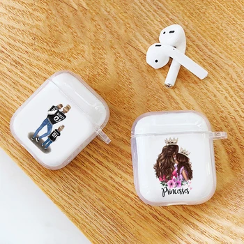 

new super mom baby girl sexy brown couple Earphone Case for Aipods 1 2 Soft silicone Cover for Blutooth Earphone Airpods box
