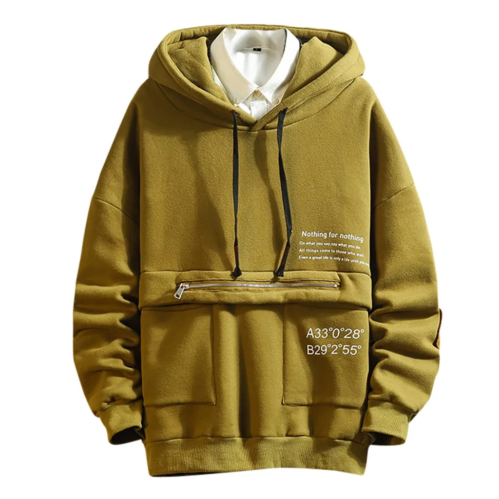 Men's Casual Fashion Plus Size Printing Hoodie Fleece Sport Sweatershirt Tops