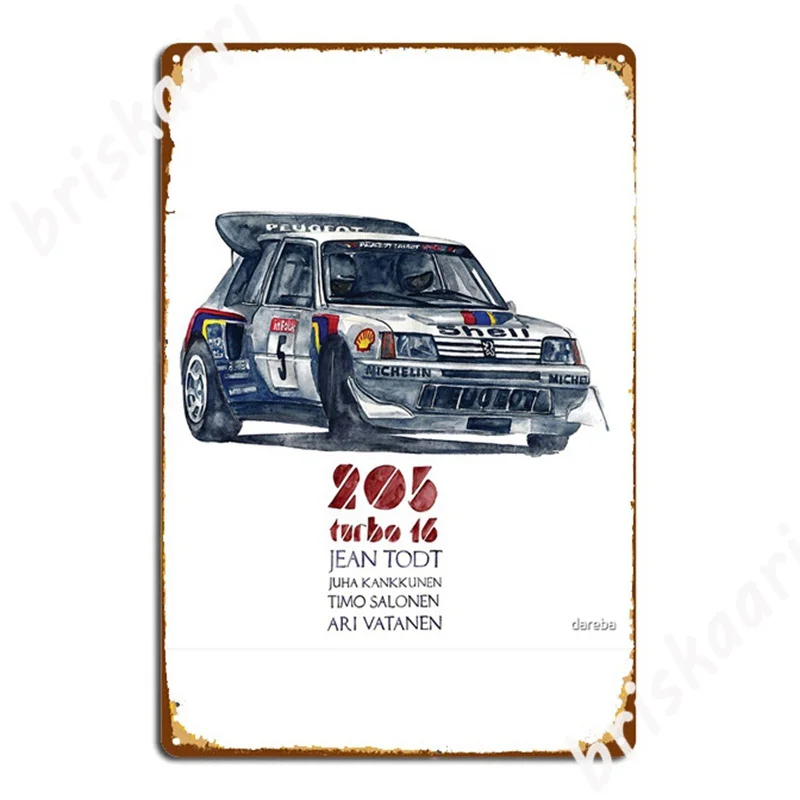Rally Group B-Peugeot 205 Turbo 16 Targhe In Metallo Pub Murale Personalizza Targhe Poster In Metallo