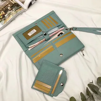 

2020 New Style Long Wallet Women's Leather Wallet Card Clamp Can Put Mobile Phone Bag Clutch Bag