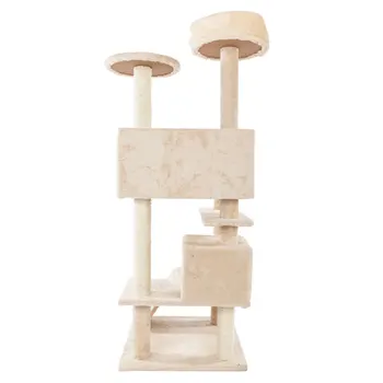 

Solid Cute Sisal Rope Plush Cat Climb Tree Cat Tower Beige