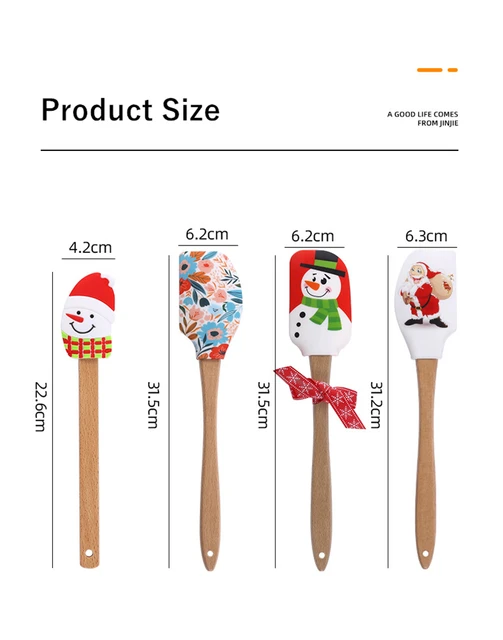 Silicone Cream Spatula, Christmas Tree Cream Spatula, Santa Claus Spatula,  Snowman Cake Mixing Batter Scraper With Wooden Handle For Kitchen Baking  Tools, Kitchen Stuff - Temu