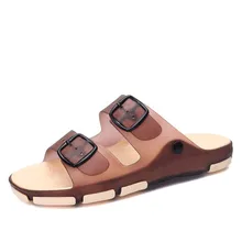 Красивые Летние Стильные мужские шлепанцы; Мужские Пляжные шлепанцы; прозрачная обувь; модная Уличная обувь; повседневные сандалии в полоску; мужские вьетнамки