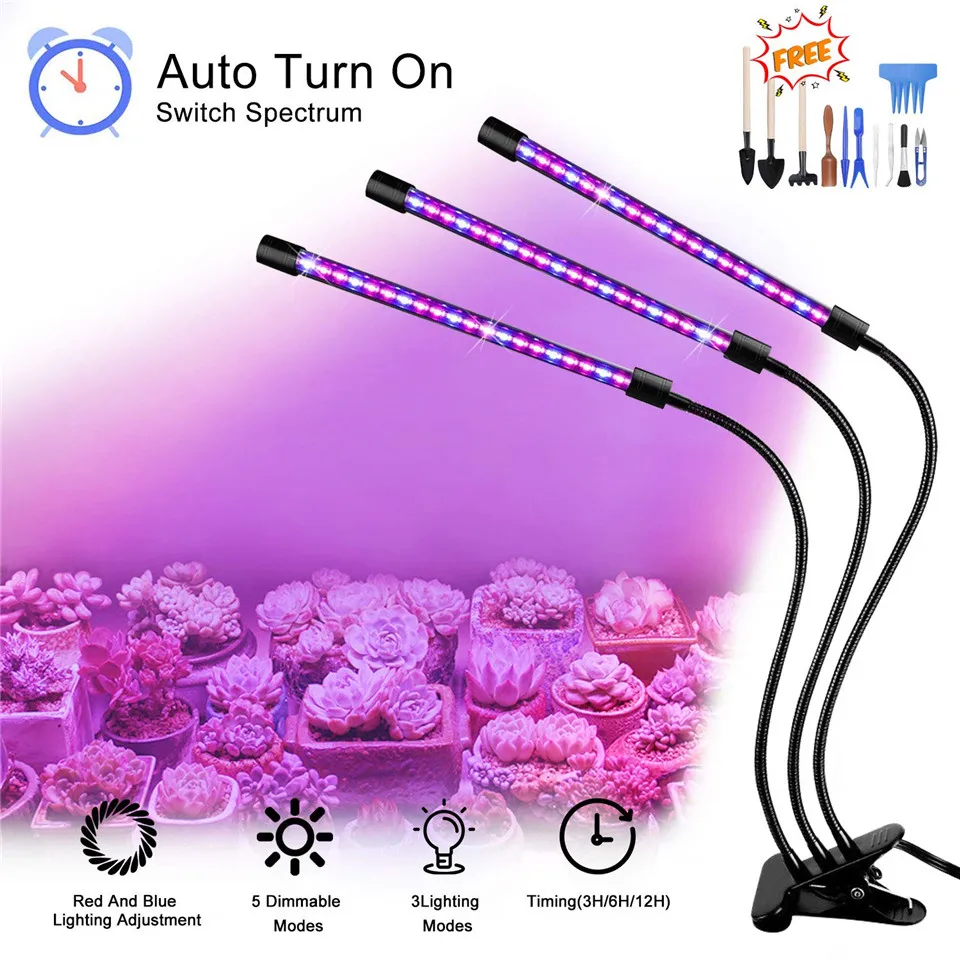 

Growth Light 27w LED Factory Light for Indoor Automatic Shutdown 3/6/12H Timer Adjustable Level - Table Growth Light