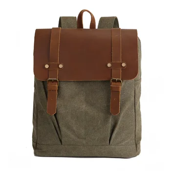 

Free shipping unisex 2020 rucksack new retro casual rucksack cowhide backpack large capacity practical backpack