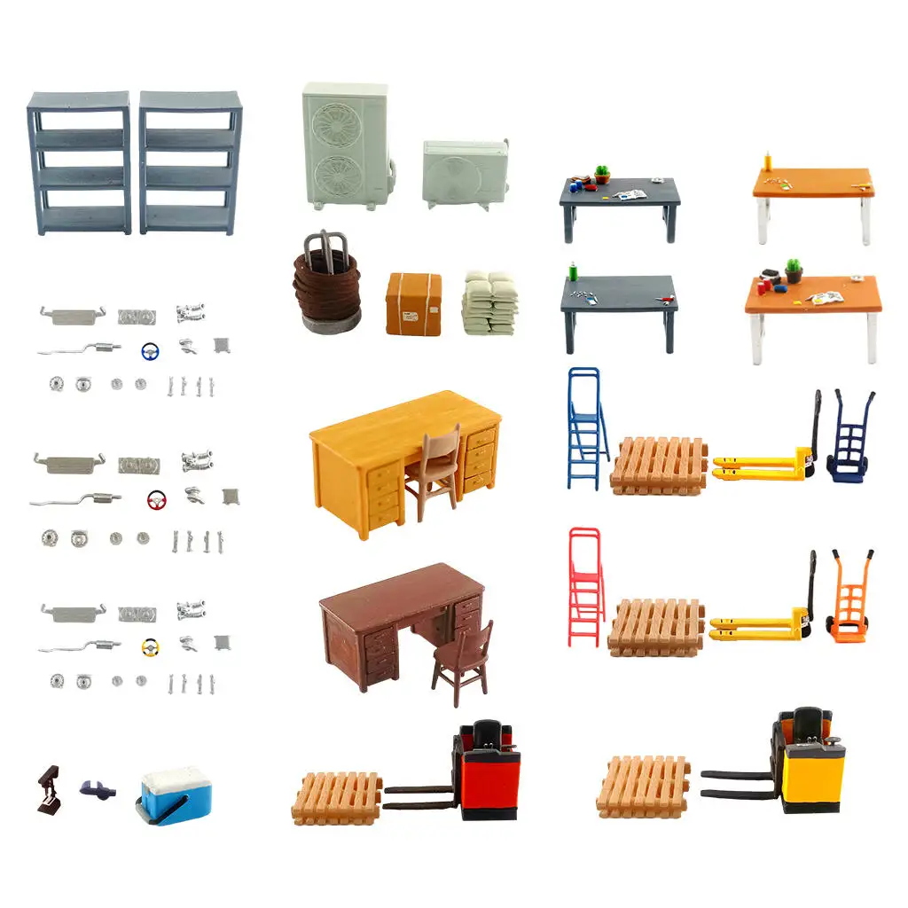 Mini 1:64 Scale Repair Shop Scene Layout Toys for Sand Table Decorative Miniature Accessory Toy Set | Игрушки и хобби