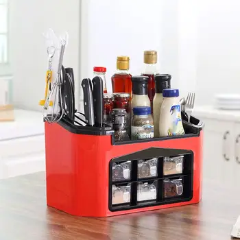 

Multi Functional Kitchen Rack Stylish Multi-Function Kitchen Rack Seasoning Box Condiment Can Bottle Storage Rack