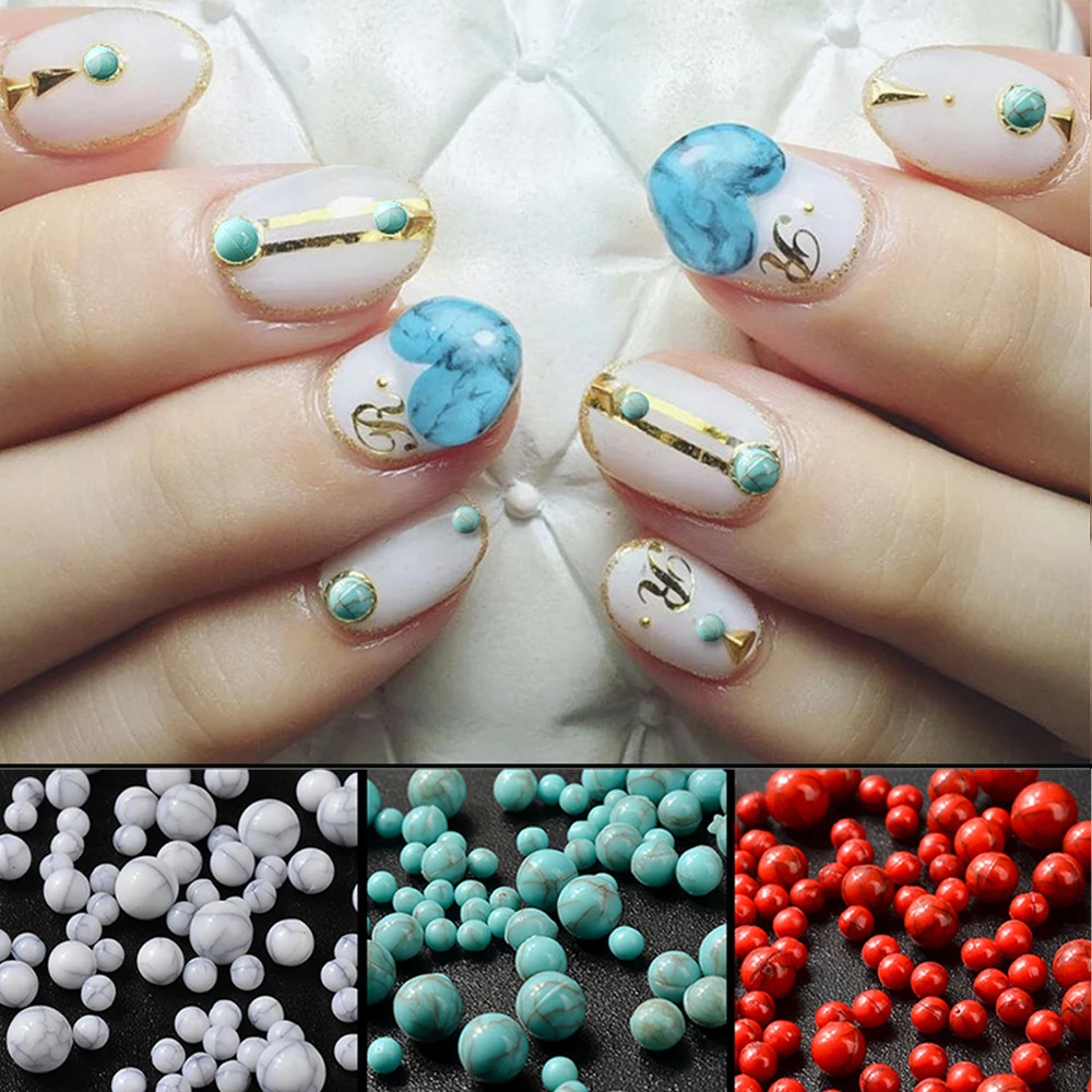 

Nail Art Rhinestone Decoration Japanese Natural Resin Cracked Turquoise Onyx Stone Manicure Nail Make Jewlery Accessories
