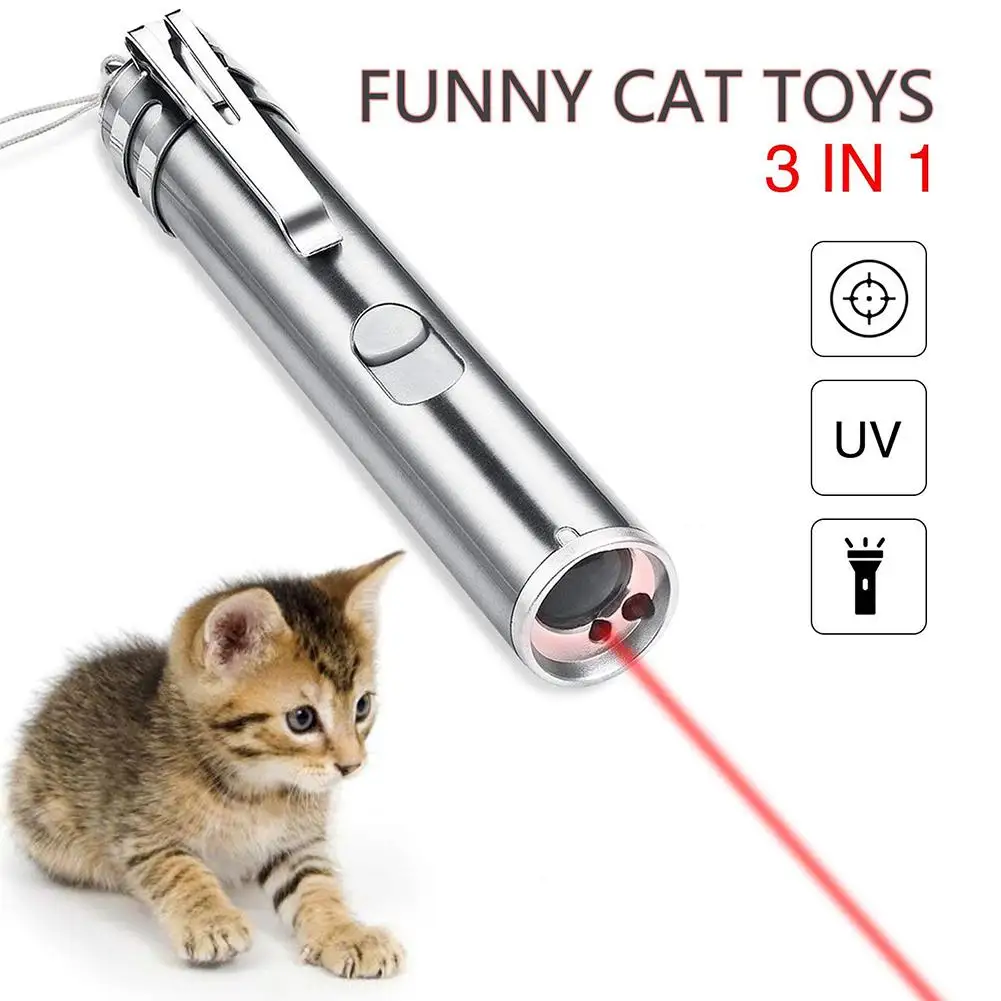 

Portable Multifunctional Pet Cat Chaser Play Interactive Toy Rechargeable LED Red Light Pointer Pen Stick