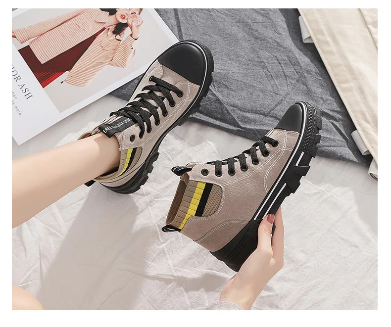 Winter Casual Warm Shoes New Retro Plush High-Top Women's Canvas Sneakers Comfortable Flat Trendy Flock Mixed Colors Shoes Women