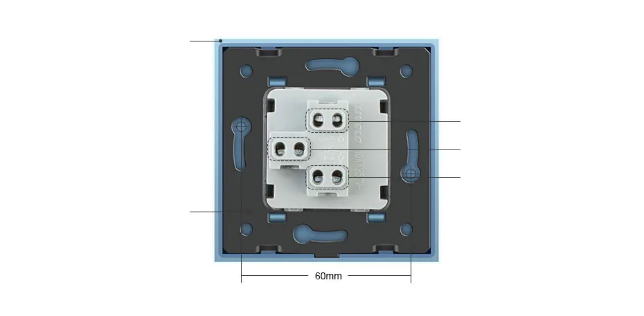 painel de vidro cristalino de luxo, botão