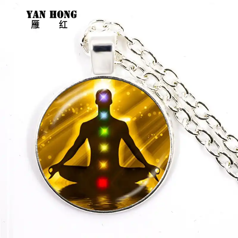 2019, 7 Чакра Рэйки колье с целебным кулоном Будда, йога кулон для медитации и символ ом надеемся ювелирных изделий цепи заявление Цепочки и ожерелья