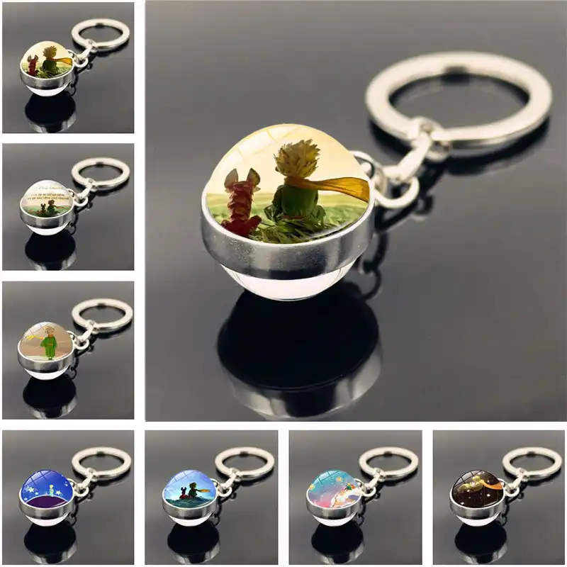 Não seja um adulto chato! Le petit prince B-612 planeta o pequeno preço raposa rosa clássico conto de fadas bola de vidro douside chaveiro