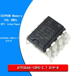 10pcs/Pieces New AT93C46 AT93C46-10SU-2.7 93C46 DIP-8 AT93C46-10PU-2.7 1Kb Three-wire Serial EEPROMs IC SOP-8
