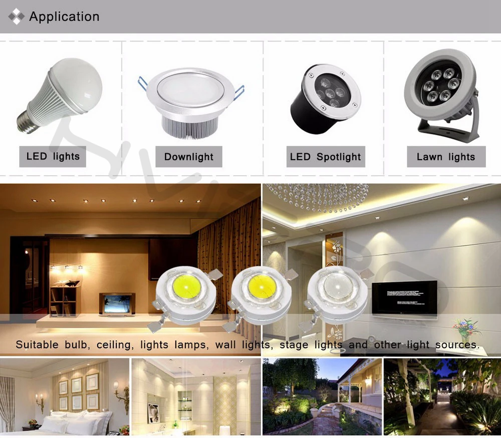 Hviero  3W High Power Chip white Red Blue Green light bead emitter LED Bulb Diodes Lamp Beads with 20mm Star PCB Platine Heatsink