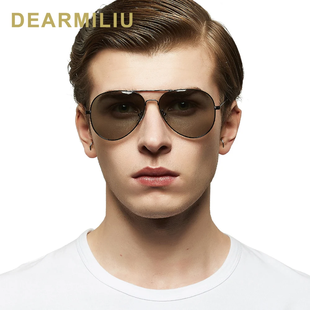 DEARMILIU бренд UV400 линзы фотохромные поляризованные солнцезащитные очки для мужчин вождения день и ночное видение очки солнцезащитные очки