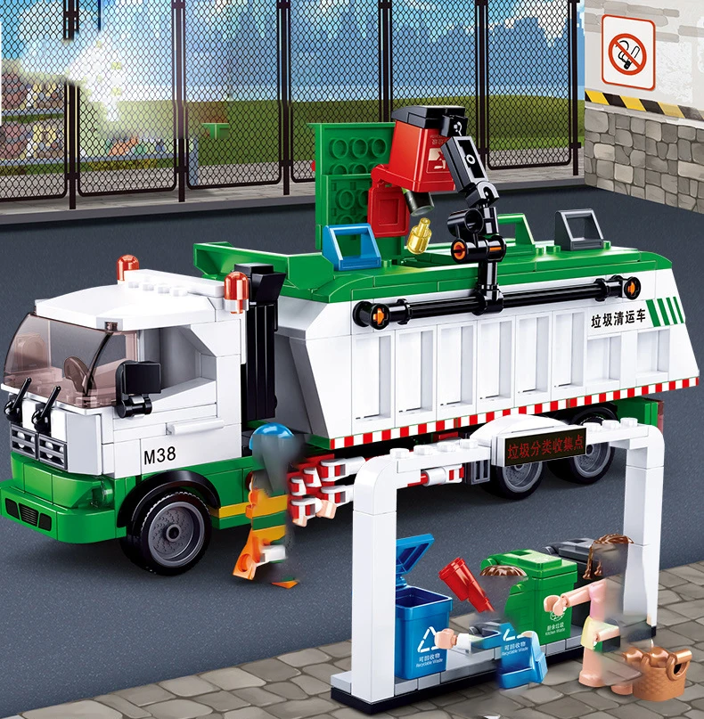 

Sluban City garbage classification truck Building Blocks set car model educational bricks Toys for children gifts