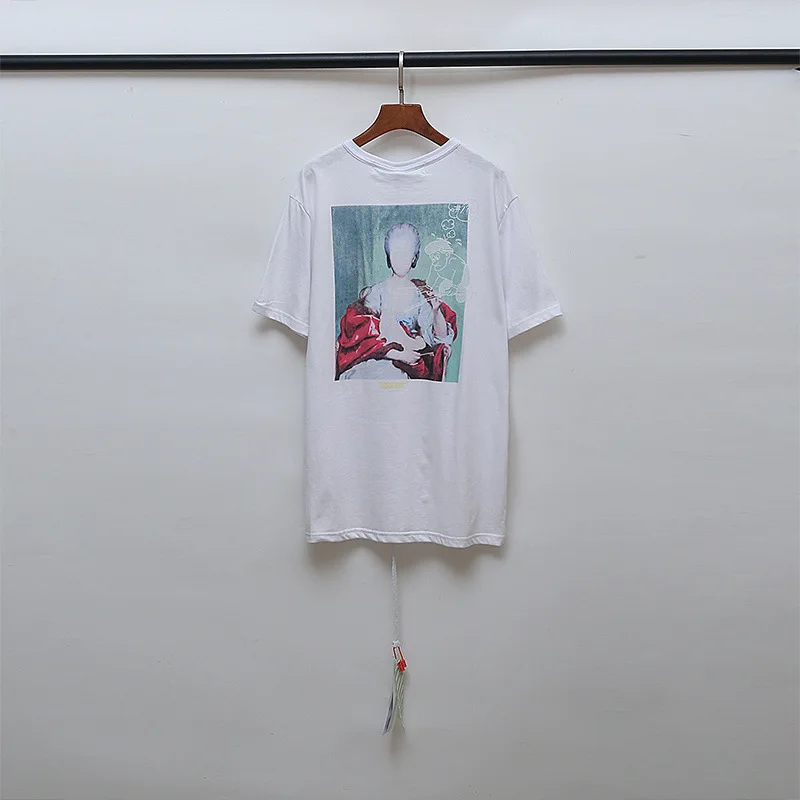 OFF-WHITE OW новая картина маслом без лица Лиза мужская пара короткий рукав Футболка оптом и в розницу
