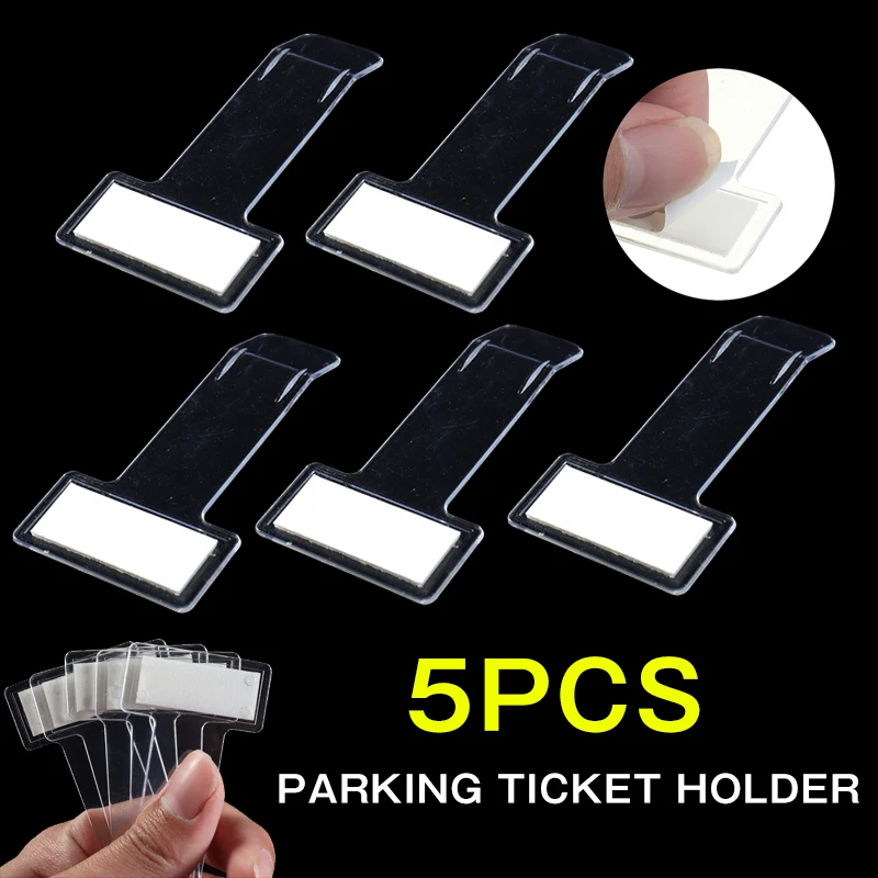 5Pcs Car Vehicle Parking Ticket Permit Holder Clip Sticker Windscreen Window 