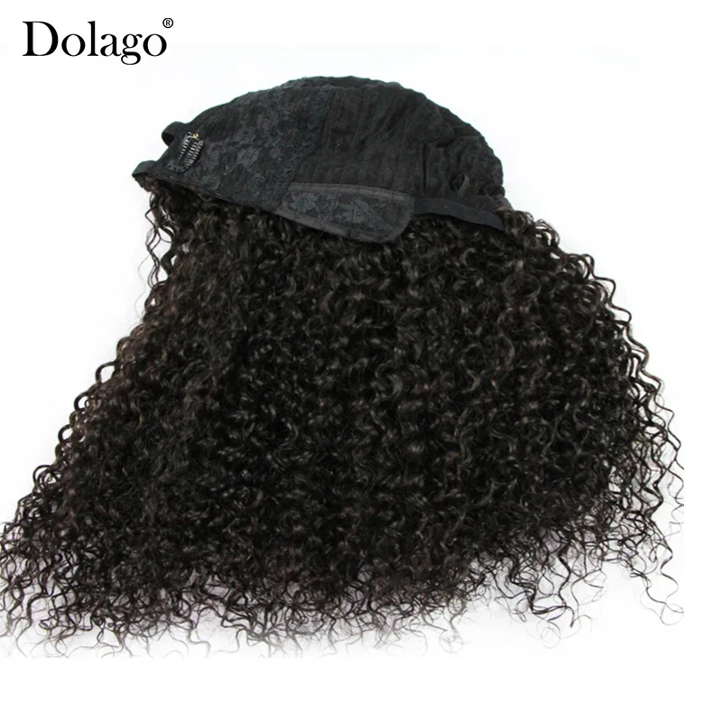 U Part Wig Natural Deep Curly 250% Density Brazilian Virgin Hair Upart Clip In Wigs Human Hair For Black Woman Dolago