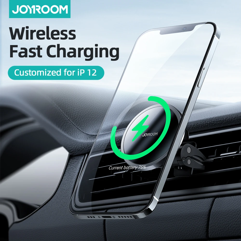 JOYROOM 2021 Новинка 15 Вт Qi магнитное беспроводное автомобильное зарядное устройство для iPhone 12 Индукционная быстрая Беспроводная зарядка Magsafe для iPhone 12 Pro|Подставки и держатели| | АлиЭкспресс