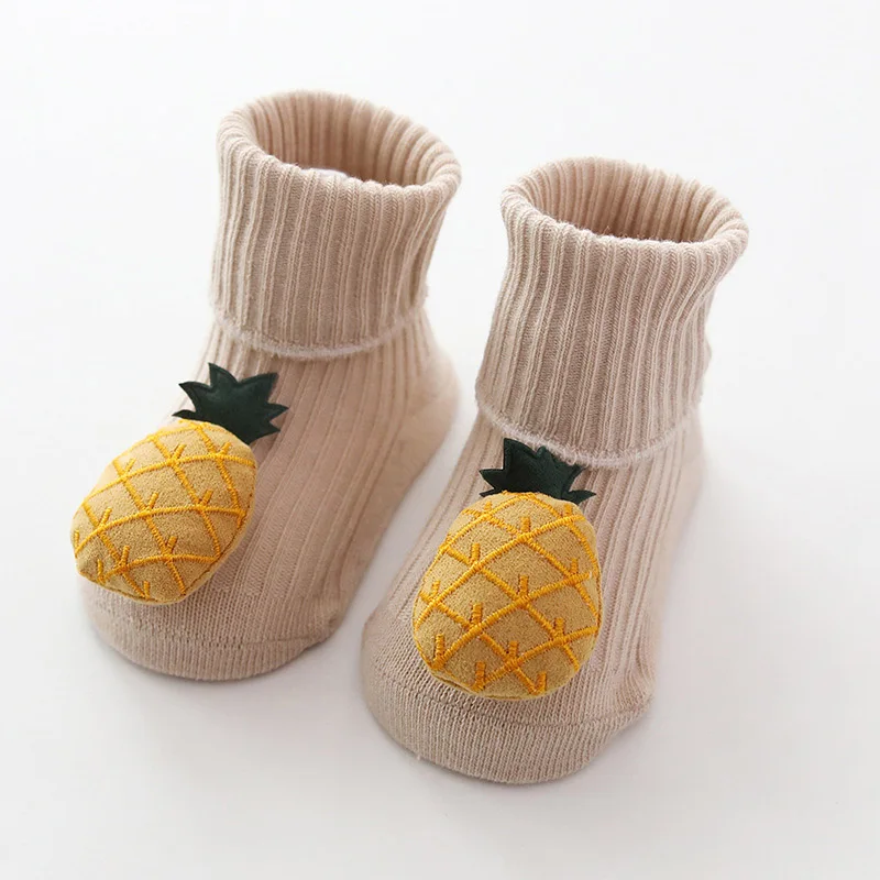 Новые носки для малышей; сезон зима-осень; хлопковые носки с рисунком для маленьких девочек; нескользящие носки-тапочки; носки для маленьких мальчиков - Цвет: style1 coffee
