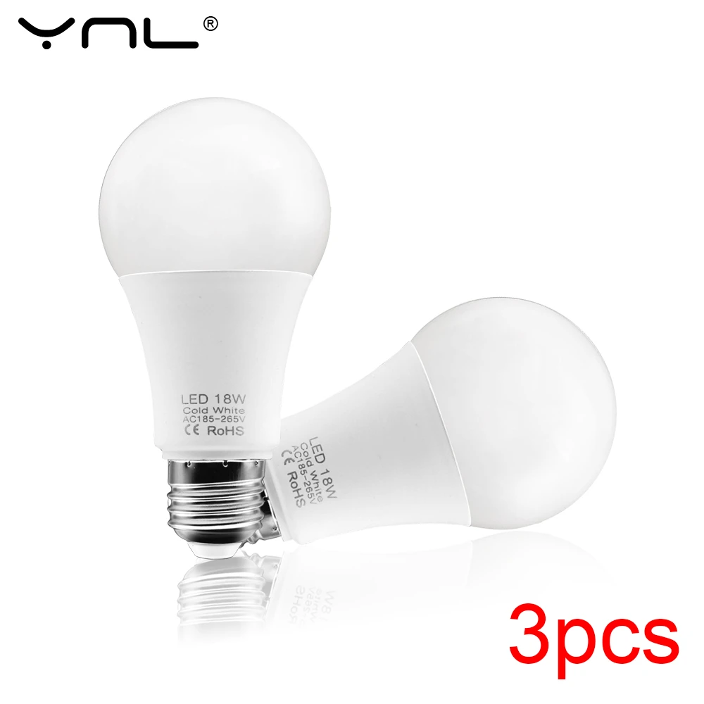 3 unids/lote LED E27 bombilla LED para lámpara AC 220V 240V 18W 15W 12W 9W  6W 3W bombillas LED foco lámpara de mesa blanco frío/blanco caliente LED de  la lámpara|Bombillas y tubos