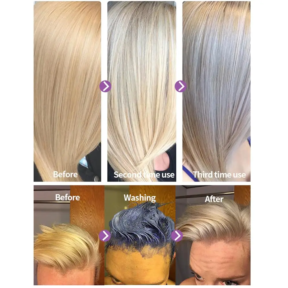 Purple Shampoo Blonde Hair Yellow Pigment Removing Shampoo For Hair Salon Barber Professional Grow Thick Hair Growth Products