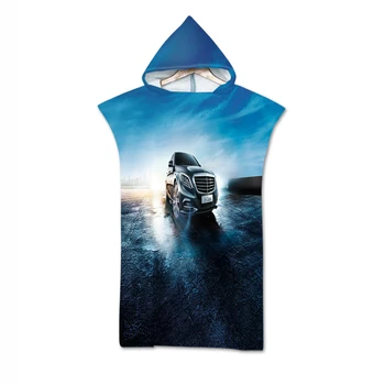 

Ultra Soft Microfiber Kids Hooded Cloak Extreme Sport Car Racing Bath Towel Summer Beach Swimming Towel for Teens Boys Girls