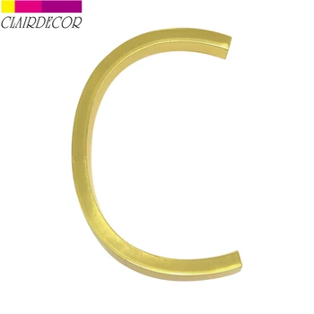 

127mm Floating Modern House Number Satin Brass Door Home Address Numbers for House Digital Outdoor Sign Plates 5 Inch. # C