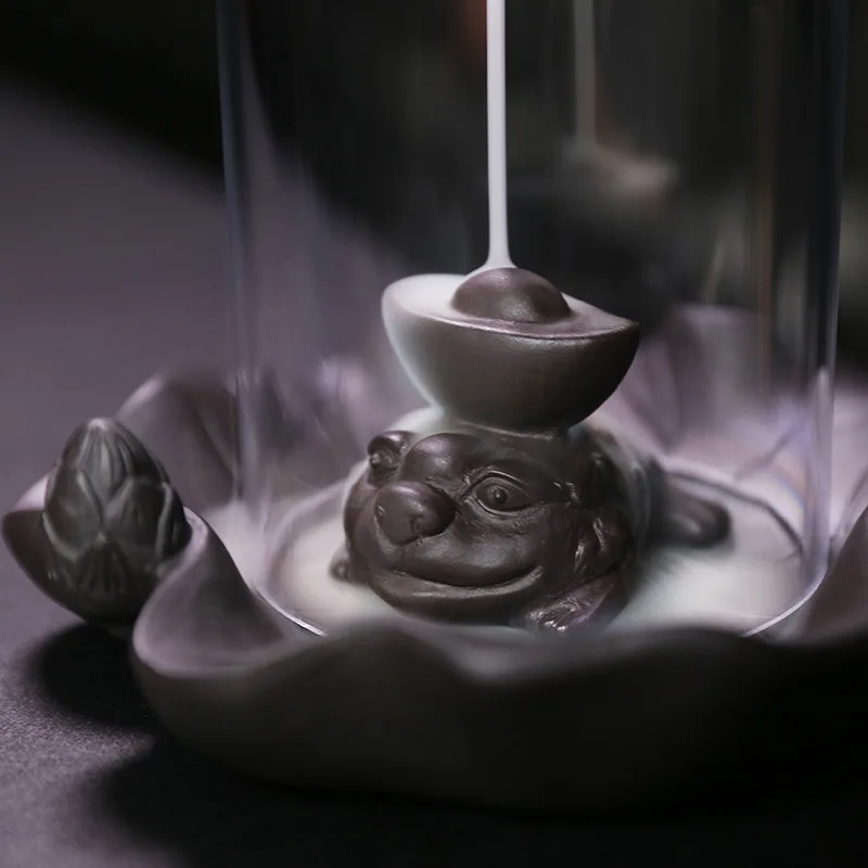 

Creative Windshield Golden Toad Backflow Incense Burner Lotus Pond Night Decoration Home Decoration Accessories Desk Decoration