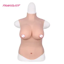 TRANSWEET D Cup Half Body Silicone Breast Forms Artificial Realistic Fake Boobs for Crossdresser Drag Queen Shemale Transgender