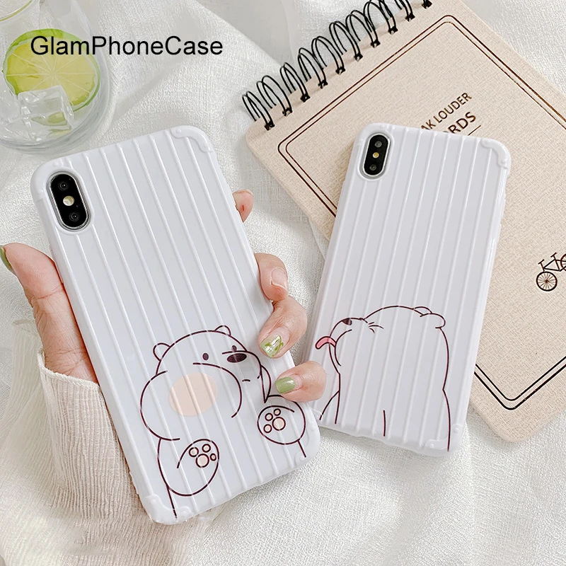 

GlamPhoneCase Bear illustration Phone Case For iPhone X XS Max XR Soft Silicone Cover For iPhone 7 8 6 6s Plus Case