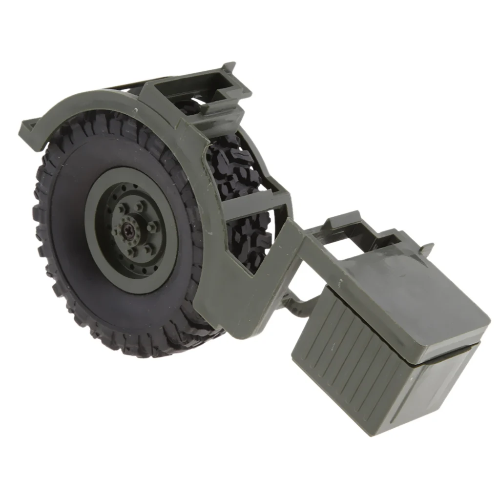 DIY Car Body Parts For WPL B36 B-36 B36K B36KIT 1:16 RC Military Truck Spare Tyre w/ Oil Tank