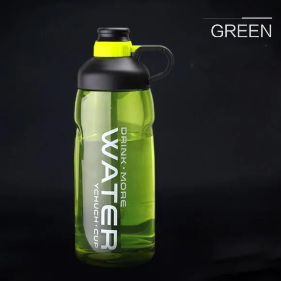 2000 мл большой емкости бутылки для воды bpa Бесплатный тренажерный зал фитнес чайник Открытый Кемпинг пикника велосипед Велоспорт скалолазание шейкер бутылки - Цвет: Зеленый